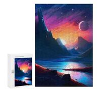 300 PCS Jigsaw Puzzles for Adults Jigsaw Twilight Mountain River Adult Jigsaw Puzzle Anti-Stress Toys Staycation Kill Time Fun at Home Activities, 300 PCS