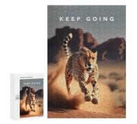 300 PCS Jigsaw Puzzles for Adults Keep Going Cheetah Speed Jigsaw for Adults Brain Teaser Game Birthday Present Difficult And Challenge 300 PCS