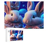 300 PCS Jigsaw Puzzles for Adults Magical Bunny Couple Necklace Puzzles for Adults DIY Toys Home Decoration Difficult And Challenge 300 PCS