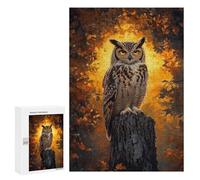 300 PCS Jigsaw Puzzles for Adults Majestic Eagle Owl in Autumn Jigsaw Puzzle Hands-on Game But Fun And Humorous Birthday And Unique Gifts 300 PCS