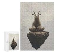 300 PCS Jigsaw Puzzles for Adults Meditating Goat on A Cliff Jigsaw for Adults Brain Teaser Game Birthday Present Difficult And Challenge 300 PCS