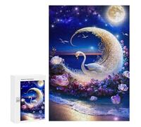 300 PCS Jigsaw Puzzles for Adults Moonlit Swan Serenity Puzzles for Adults DIY Toys Home Decoration Difficult And Challenge 300 PCS