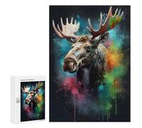 300 PCS Jigsaw Puzzles for Adults Moose Painting Adult Puzzles Toy Wall Decor But Fun And Humorous Parent-child Interaction 300 PCS