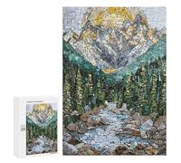 300 PCS Jigsaw Puzzles for Adults Mosaic Mountain Sunrise Puzzle for Adults Anti-Stress Toys A Work of Art Difficult And Challenge 300 PCS