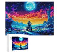 300 PCS Jigsaw Puzzles for Adults Motorcycle Journey Through A Vibrant Landscape Puzzles for Adults DIY Toys Home Decoration Difficult And Challenge 300 PCS