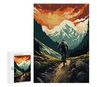 300 PCS Jigsaw Puzzles for Adults Mountain Bike Mountains Puzzle for Adults Anti-Stress Toys A Work of Art Difficult And Challenge 300 PCS
