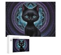 300 PCS Jigsaw Puzzles for Adults Mystical Black Cat Artwork Puzzles for Adults DIY Toys Home Decoration Difficult And Challenge 300 PCS