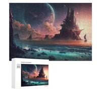 300 PCS Jigsaw Puzzles for Adults Mystical Island with Sailing Ship Teenagers Puzzles Hands-on Game Improve Memory Parent-child Interaction 300 PCS