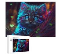 300 PCS Jigsaw Puzzles for Adults Neon Forest Kitten Puzzles for Adults DIY Toys Home Decoration Difficult And Challenge 300 PCS