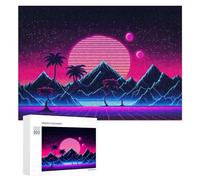 300 PCS Jigsaw Puzzles for Adults Neon Retro Sunset Landscape Puzzles for Adults DIY Toys Home Decoration Difficult And Challenge 300 PCS