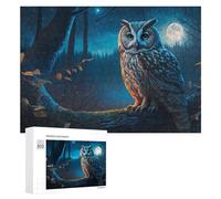300 PCS Jigsaw Puzzles for Adults Night Owl in Moonlit Forest Teenagers Puzzles Hands-on Game Improve Memory Parent-child Interaction 300 PCS