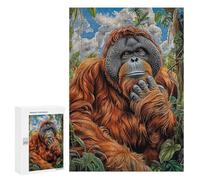 300 PCS Jigsaw Puzzles for Adults Orangutan Portrait Jigsaw for Adults Brain Teaser Game Birthday Present Difficult And Challenge 300 PCS