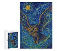 300 PCS Jigsaw Puzzles for Adults Owl in Starry Night Style Jigsaws for Adults DIY Toys Analysis And Logic Unique Gifts for Birthday And Christmas 300 PCS