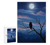 300 PCS Jigsaw Puzzles for Adults Owl Under Moonlight Jigsaws for Adults DIY Toys Analysis And Logic Unique Gifts for Birthday And Christmas 300 PCS