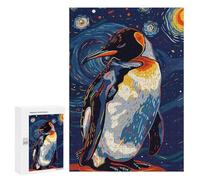 300 PCS Jigsaw Puzzles for Adults Penguin in Starry Night Style Jigsaws for Adults DIY Toys Analysis And Logic Unique Gifts for Birthday And Christmas 300 PCS