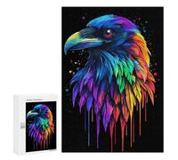 300 PCS Jigsaw Puzzles for Adults Pop Art Rainbow Raven Jigsaw for Adults Brain Teaser Game Birthday Present Difficult And Challenge 300 PCS