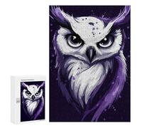 300 PCS Jigsaw Puzzles for Adults Purple Owl Illustration Jigsaw for Adults Brain Teaser Game Birthday Present Difficult And Challenge 300 PCS
