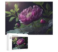 300 PCS Jigsaw Puzzles for Adults Purple Peony Flower Bloom Teenagers Puzzles Hands-on Game Improve Memory Parent-child Interaction 300 PCS