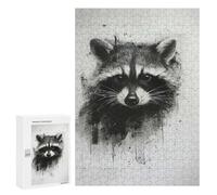 300 PCS Jigsaw Puzzles for Adults Raccoon Head in Charcoal Jigsaws for Adults DIY Toys Analysis And Logic Unique Gifts for Birthday And Christmas 300 PCS