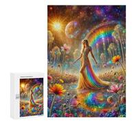 300 PCS Jigsaw Puzzles for Adults Rainbow Cosmic Garden Jigsaw for Adults Brain Teaser Game Birthday Present Difficult And Challenge 300 PCS