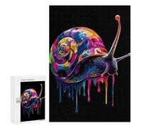 300 PCS Jigsaw Puzzles for Adults Rainbow Snail Drip Art Jigsaw for Adults Relax Games Hand Speed Race for Is Ideal As A Gift 300 PCS