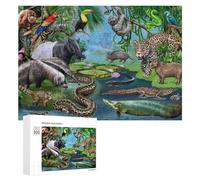 300 PCS Jigsaw Puzzles for Adults Rainforest Wildlife Compilation Teenagers Puzzles Hands-on Game Improve Memory Parent-child Interaction 300 PCS