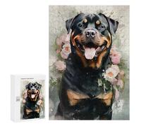 300 PCS Jigsaw Puzzles for Adults Rottweiler Dog Watercolor Jigsaw Puzzle Hands-on Game But Fun And Humorous Birthday And Unique Gifts 300 PCS