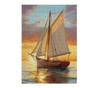 300 PCS Jigsaw Puzzles for Adults Sailing Into Sunset Adult Jigsaw Puzzle Brain Teaser Game Difficult Challenge Difficult And Challenge 300 PCS