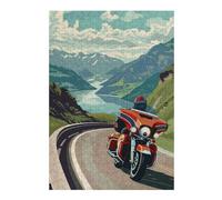 300 PCS Jigsaw Puzzles for Adults Scenic Motorcycle Cruiser Adult Jigsaw Puzzle Brain Teaser Game Difficult Challenge Difficult And Challenge 300 PCS
