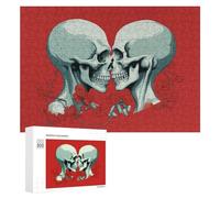300 PCS Jigsaw Puzzles for Adults Skulls in Love A Romantic Artwork Teenagers Puzzles Hands-on Game Improve Memory Parent-child Interaction 300 PCS