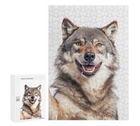 300 PCS Jigsaw Puzzles for Adults Smiling Wolf Selfie Jigsaw for Adults Relax Games Hand Speed Race for Is Ideal As A Gift 300 PCS