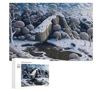 300 PCS Jigsaw Puzzles for Adults Snowy Winter Forest Landscape Jigsaw for Adults Family Games Presents for Women Parent-child Interaction 300 PCS