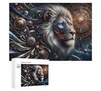 300 PCS Jigsaw Puzzles for Adults Steampunk Mechanical Lion Art Print Puzzles for Adults DIY Toys Home Decoration Difficult And Challenge 300 PCS