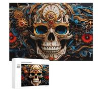300 PCS Jigsaw Puzzles for Adults Steampunk Skull Artwork Puzzles for Adults DIY Toys Home Decoration Difficult And Challenge 300 PCS