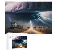 300 PCS Jigsaw Puzzles for Adults Storm Clouds Over Rural Road Puzzles for Adults DIY Toys Home Decoration Difficult And Challenge 300 PCS
