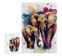 300 PCS Jigsaw Puzzles for Adults Teenagerss A Pair of Loving Elephants Jigsaw Puzzle Toy Wall Decor Wall Art Birthday And Unique Gifts 300 PCS