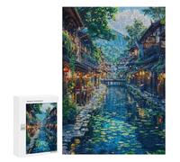 300 PCS Jigsaw Puzzles for Adults Teenagerss Anime River Fish Village Jigsaw Puzzle Toy Wall Decor Wall Art Birthday And Unique Gifts 300 PCS