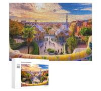 300 PCS Jigsaw Puzzles for Adults Teenagerss Barcelona's Magic Park Güell's Splendor Puzzles for Adults Hands-on Game Precision Cutting Parent-child Interaction 300 PCS