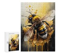 300 PCS Jigsaw Puzzles for Adults Teenagerss Bee Watercolor Drawing Jigsaw Puzzle Toy Wall Decor Wall Art Birthday And Unique Gifts 300 PCS