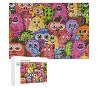 300 PCS Jigsaw Puzzles for Adults Teenagerss Colorful Cartoon Monsters Collection-1 Jigsaw Hands-on Game Hand Speed Race Unique Gifts for Birthday And Christmas 300 PCS