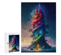 300 PCS Jigsaw Puzzles for Adults Teenagerss Colorful Castle The Glass Jigsaw Puzzle Toy Wall Decor Wall Art Birthday And Unique Gifts 300 PCS