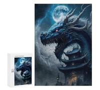 300 PCS Jigsaw Puzzles for Adults Teenagerss Dragon's Moonlit Palace -1 Puzzles for Adults Hands-on Game Precision Cutting Parent-child Interaction 300 PCS