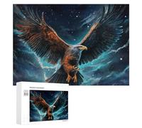 300 PCS Jigsaw Puzzles for Adults Teenagerss Eagle Soaring Through Starry Sky Puzzles for Adults Hands-on Game Precision Cutting Parent-child Interaction 300 PCS