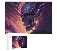 300 PCS Jigsaw Puzzles for Adults Teenagerss Electric Skull Artwork -1 Jigsaw Hands-on Game Hand Speed Race Unique Gifts for Birthday And Christmas 300 PCS