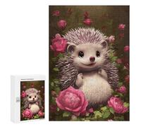 300 PCS Jigsaw Puzzles for Adults Teenagerss Floral Hedgehog Delight -1 Puzzles for Adults Hands-on Game Precision Cutting Parent-child Interaction 300 PCS
