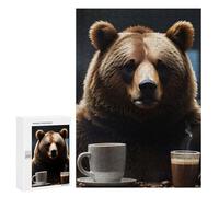300 PCS Jigsaw Puzzles for Adults Teenagerss Funny Drinking Coffee Bear Jigsaw Puzzle Toy Wall Decor Wall Art Birthday And Unique Gifts 300 PCS