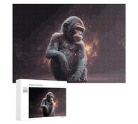 300 PCS Jigsaw Puzzles for Adults Teenagerss Galactic Gorilla Cosmic Chimpanzee Portrait Puzzles for Adults Hands-on Game Precision Cutting Parent-child Interaction 300 PCS