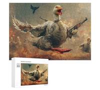 300 PCS Jigsaw Puzzles for Adults Teenagerss Goose with Guns Chaos in Action! Jigsaw Hands-on Game Hand Speed Race Unique Gifts for Birthday And Christmas 300 PCS