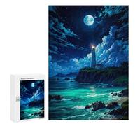 300 PCS Jigsaw Puzzles for Adults Teenagerss Lighthouse Fantasy Beach Adult Jigsaw Relax Games Improve Memory Unique Gifts for Birthday And Christmas 300 PCS