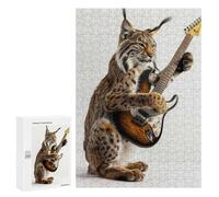 300 PCS Jigsaw Puzzles for Adults Teenagerss Lynx Guitar Jigsaw Hands-on Game Hand Speed Race Unique Gifts for Birthday And Christmas 300 PCS